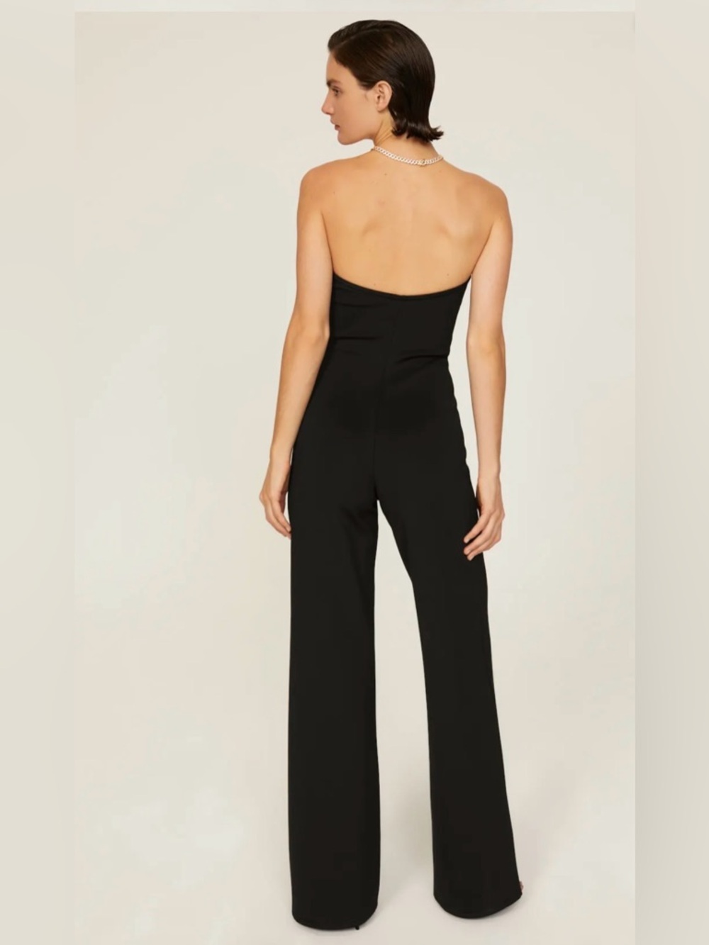 Good American Strapless Black Wide-Leg Jumpsuit - Picture 2 of 14
